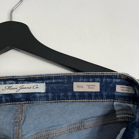 Mavi Tess Lace-Up Skinny Jeans High Rise Indigo Dark Eyelet 29 - Picture 4 of 12